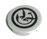 LEGO part Baldosa, Redonda 2 x 2 con Soporte de Espiga Inferior con Patrón de Símbolo del Caza Estelar Jedi de Yoda Negro (Pegatina) - Set 75168 14769pb181