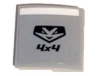 LEGO part Slope, Curved 2 x 2 x 2/3 with White Stripe and '4x4' Pattern Model Right Side (Sticker) - Set 60148 15068pb132R