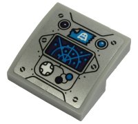 LEGO part Schräge, Curved 2 x 2 x 2/3 with Control Panel with Radar Screen, White Ghost on Patch, White Joystick, Buttons and Lights Pattern (Sticker) - Sets 70427 / 70430 / 70431 / 70432 15068pb237