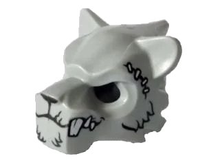 LEGO onderdeel Minifigure, Headgear Mask Tiger with White Fangs, Fur, Purple Sinew Patches and Stitches Pattern (15083pb04)