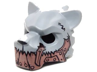 LEGO onderdeel Minifigure, Headgear Mask Tiger with Copper Fangs and Armor with Rivets Pattern (15083pb07)
