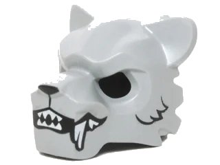 LEGO onderdeel Minifigure, Headgear Mask Tiger with White Fangs, Black Fur and Open Mouth with Teeth Pattern (15083pb08)