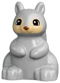 LEGO part Duplo Squirrel with Tan Face, Black and White Eyes, and Dark Brown Nose Pattern 18115pb01