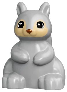 LEGO onderdeel Duplo Squirrel with Tan Face, Black and White Eyes, and Dark Brown Nose Pattern (18115pb01)