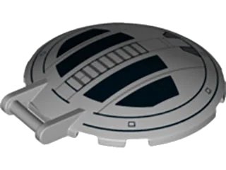 LEGO onderdeel Dish 6 x 6 Inverted with Bar Handle with SW TIE Advanced Hatch Pattern (18675pb01)