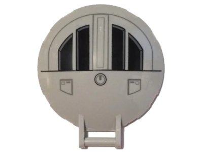 LEGO onderdeel Dish 6 x 6 Inverted with Bar Handle with SW TIE Striker Hatch Pattern (18675pb08)