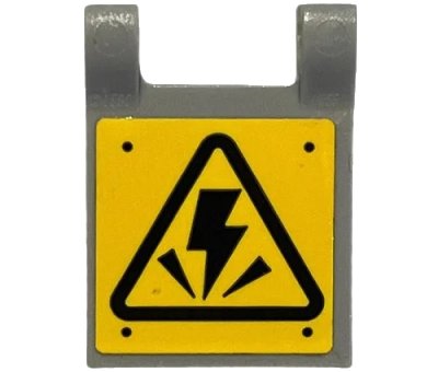 LEGO onderdeel Flag 2 x 2 Square with High Voltage Danger Sign Pattern (Sticker) - Set 75927 (2335pb213)