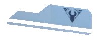 LEGO onderdeel Tail 8 x 1 with Stepped Fin with StarScavenger Logo Pattern Model Left Side (Sticker) - Set 75147 23930pb001L