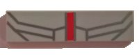 LEGO part Tile 1 x 4 with Vertical Red Stripe and Dark Bluish Gray Thin Lines Pattern 2431pb0503