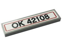 LEGO part Tile 1 x 4 with 'OK 42108' Pattern (Sticker) - Set 42108 2431pb0677