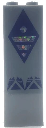 LEGO part Brick 1 x 2 x 5 with Dark Purple Diamond with Silver Holographic Stripes and Circle Pattern (Sticker) - Set 41164 2454pb245
