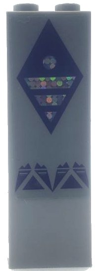 LEGO onderdeel Brick 1 x 2 x 5 with Dark Purple Diamond with Silver Holographic Stripes and Circle Pattern (Sticker) - Set 41164 (2454pb245)