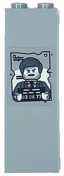 LEGO onderdeel Brick 1 x 2 x 5 with Minifigure Mugshot Picture with '03 08 77' Pattern (Sticker) - Set 70435 (2454pb246)