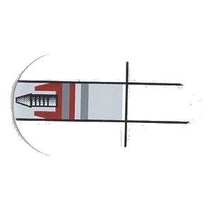 LEGO part Minifigurine, Bouclier Ovale avec Motif Fusée SW Petite en Haut (2586px6)