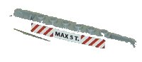 LEGO onderdeel Crane Harbor Derrick 10 (Top Part) with Red and White Danger Stripes and 'MAX 5 T.' Weight Limit Pattern on Both Sides (Stickers) - Set 7638 2638pb01