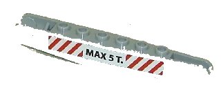 LEGO onderdeel Crane Harbor Derrick 10 (Top Part) with Red and White Danger Stripes and 'MAX 5 T.' Weight Limit Pattern on Both Sides (Stickers) - Set 7638 (2638pb01)