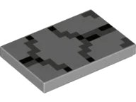 LEGO onderdeel Tile 2 x 3 with Pixelated Black and Dark Bluish Gray Pattern (26603pb088)