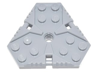 LEGO part Plate, Modified 6 x 6 Hexagonal with Pin Hole (27255)