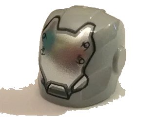 LEGO onderdeel Minifigure, Headgear Helmet Armor Plates and Ear Protectors with Silver Eyeless Faceplate with 4 Rivets Pattern (28631pb04)