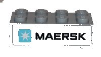 LEGO onderdeel Steen 2 x 4 with Maersk Logo on Light Bluish Gray Background Pattern (Sticker) - Set 10241 3001pb125