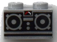 LEGO part Brick 1 x 2 with Remote Control Pattern 3004pb165