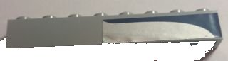 LEGO onderdeel Brick 1 x 8 with Curved Dark Blue Line on Silver Background Pattern Model Right Side (Sticker) - Set 8635 (3008pb144r)