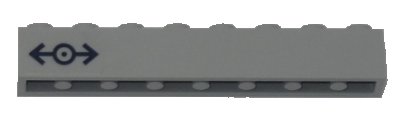 LEGO part Brick 1 x 8 with Train Logo Dark Blue Pattern Left (Sticker) - Set 60197 (3008pb152l)