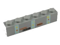LEGO part Brick 1 x 6 with Recycling Phrases and Stars Pattern 3009pb152
