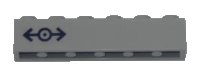 LEGO onderdeel Brick 1 x 6 with Train Logo Dark Blue Pattern Left (Sticker) - Set 60197 3009pb209l