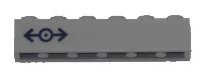 LEGO onderdeel Brick 1 x 6 with Train Logo Dark Blue Pattern Left (Sticker) - Set 60197 (3009pb209l)