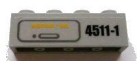 LEGO part Brick 1 x 4 with 'MOTOR / OIL' and '4511-1' Pattern (Sticker) - Sets 4511 / 10157 3010pb127R