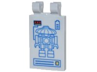 LEGO part Tile, Modified 2 x 3 with 2 Clips with Diagram of Sweep the Robot with Power Controls and Battery Indicator Pattern (Sticker) - Set 70620 30350bpb053