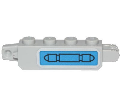 LEGO onderdeel Scharniersteen 1 x 4 Vergrendeling met Pijp op Blauwe Achtergrond Patroon Modelrechterkant (Sticker) - Set 75280 (30387pb020R)