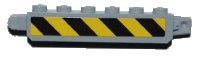 LEGO part Hinge Brick 1 x 6 Locking, 9 Teeth with Black and Yellow Danger Stripes Pattern on Both Sides (Stickers) - Set 3179 30388pb006