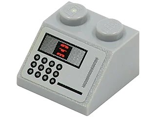 LEGO onderdeel Slope 45 2 x 2 with 'ATM' and Buttons Pattern (Sticker) - Set 5982 (3039pb049)