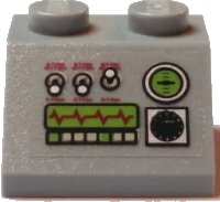 LEGO onderdeel Slope 45 2 x 2 with Controls and Oscilloscope Display Pattern (Sticker) - Sets 7298 / 7477 3039pb086