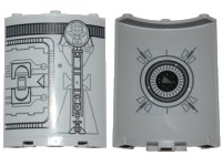 LEGO part Cylinder Quarter 4 x 4 x 6 with SW Droid Escape Pod Pattern 4 Outside and Round Window and Star Destroyer Pattern Inside (Stickers) - Set 75136 30562pb043
