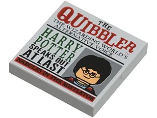 LEGO onderdeel Tile 2 x 2 with Newspaper 'THE QUIBBLER' Pattern (3068pb0346)