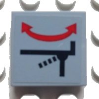 LEGO part Tile 2 x 2 with Red Arrow Double and Lever Position Pattern (Sticker) - Set 8654 3068pb0945