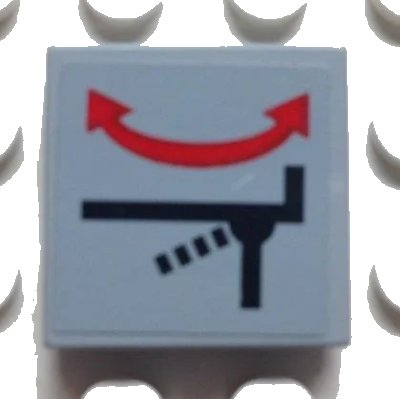 LEGO onderdeel Tile 2 x 2 with Red Arrow Double and Lever Position Pattern (Sticker) - Set 8654 (3068pb0945)