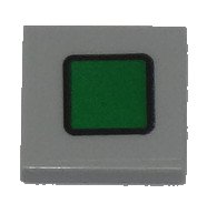 LEGO onderdeel Tile 2 x 2 with Green Rounded Square with Black Border on Transparent Background Pattern (Sticker) - Set 60197 (3068pb1165)