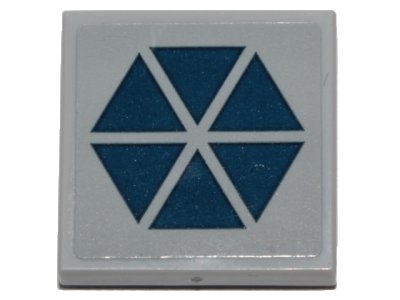 LEGO onderdeel Tile 2 x 2 with Dark Blue Triangles in Hexagonal Pattern (SW Separatists Insignia) (Sticker) - Set 75283 (3068pb1345)