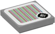 LEGO onderdeel Tile 2 x 2 with Super Mario Scanner Code Thwomp Pattern (Sticker) - Set 71376 (3068pb1407)
