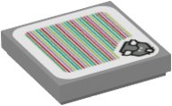 LEGO part Tile 2 x 2 with Super Mario Scanner Code Reznor (without Fireball) Pattern (Sticker) - Set 71390 (3068pb1884)