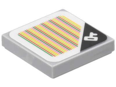 LEGO part Tile 2 x 2 with Super Mario Scanner Code Key Block Pattern (Sticker) - Sets 71423 / 71432 (3068pb2301)