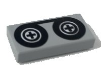 LEGO onderdeel Tegeltje 1 x 2 met Zwarte Tape Spoelenpatroon 3069p02