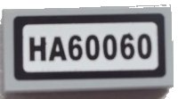 LEGO onderdeel Tile 1 x 2 with 'HA60060' Pattern (Sticker) - Set 60060 3069pb0309