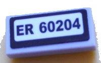 LEGO onderdeel Tile 1 x 2 with 'ER 60204' Pattern (Sticker) - Set 60204 3069pb0982