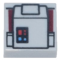 LEGO onderdeel Tile 1 x 1 with Red and Blue Buttons and Backpack Pattern 3070pb224