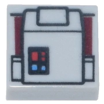 LEGO onderdeel Tile 1 x 1 with Red and Blue Buttons and Backpack Pattern (3070pb224)